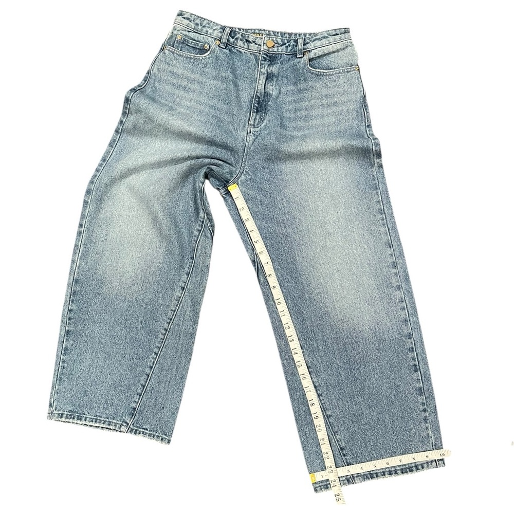 Michael Kors Womens Jeans Wide Leg Button Cropped High Rise Denim Size 10 - Picture 14 of 16